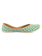 Desi Colour Women Indian Ethnic Footwear-Green Thread | Grocsy