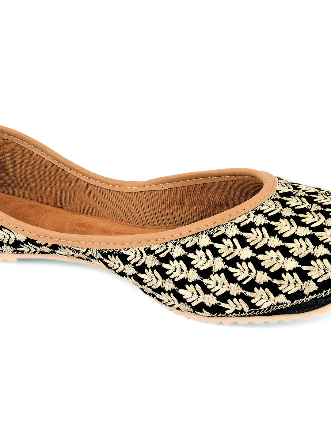 Desi Colour Women Indian Ethnic Footwear-Black Thread | Grocsy