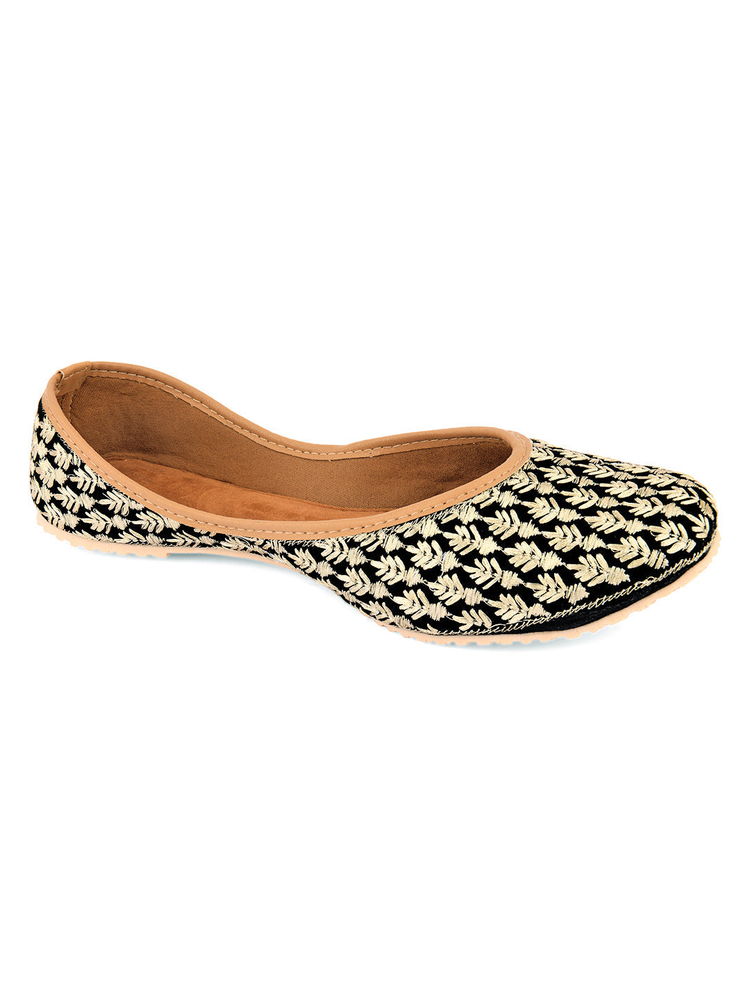 Desi Colour Women Indian Ethnic Footwear-Black Thread | Grocsy