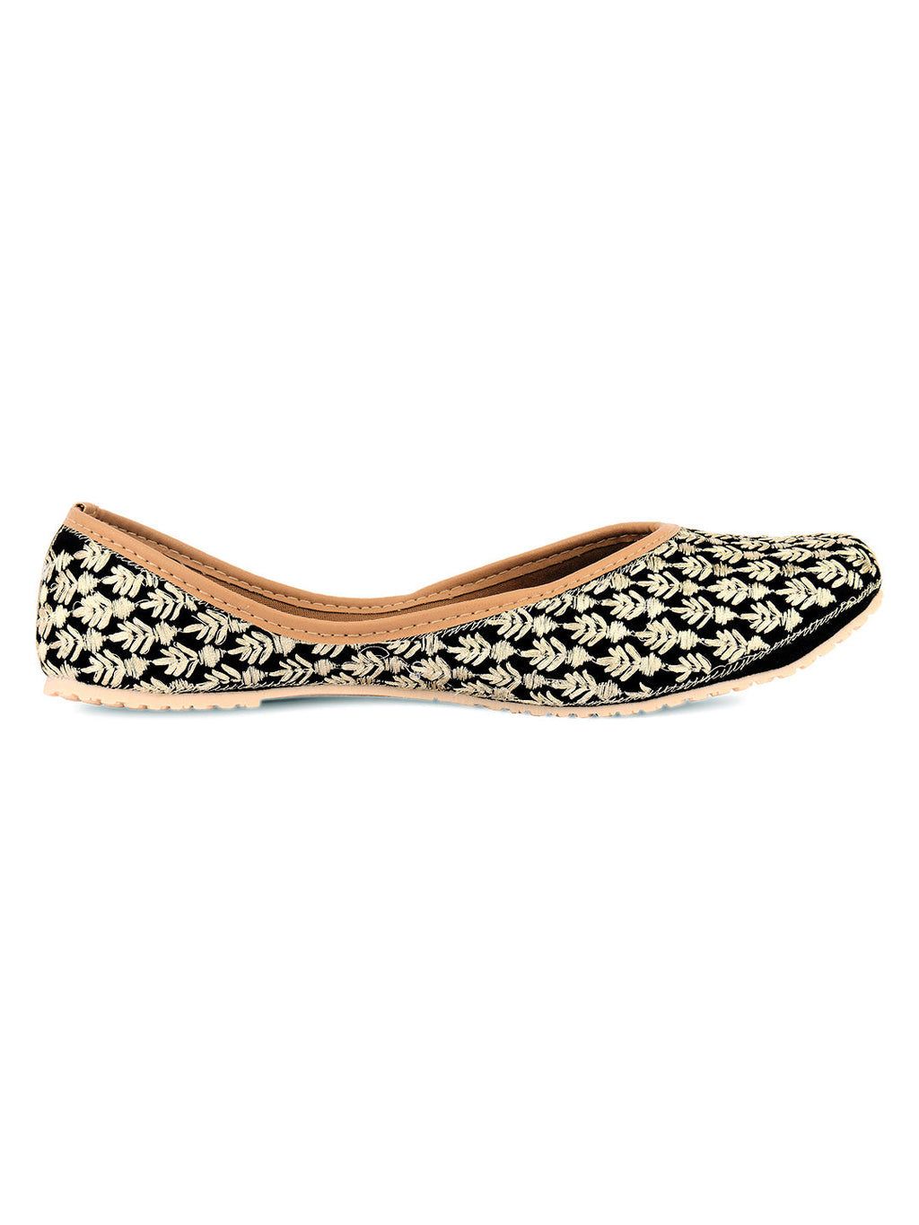 Desi Colour Women Indian Ethnic Footwear-Black Thread | Grocsy