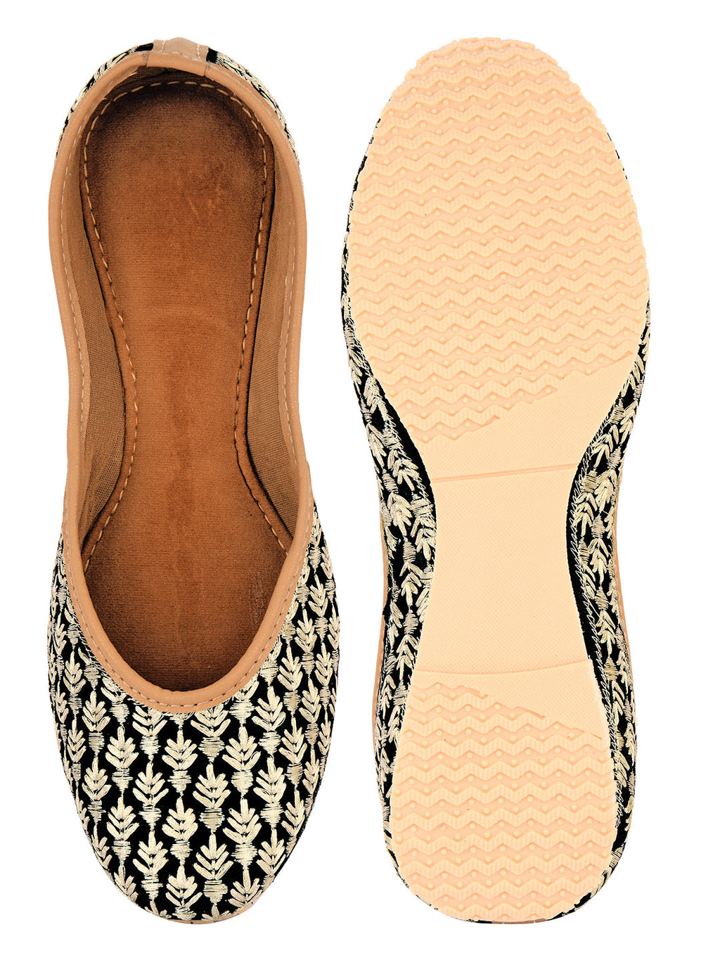 Desi Colour Women Indian Ethnic Footwear-Black Thread | Grocsy