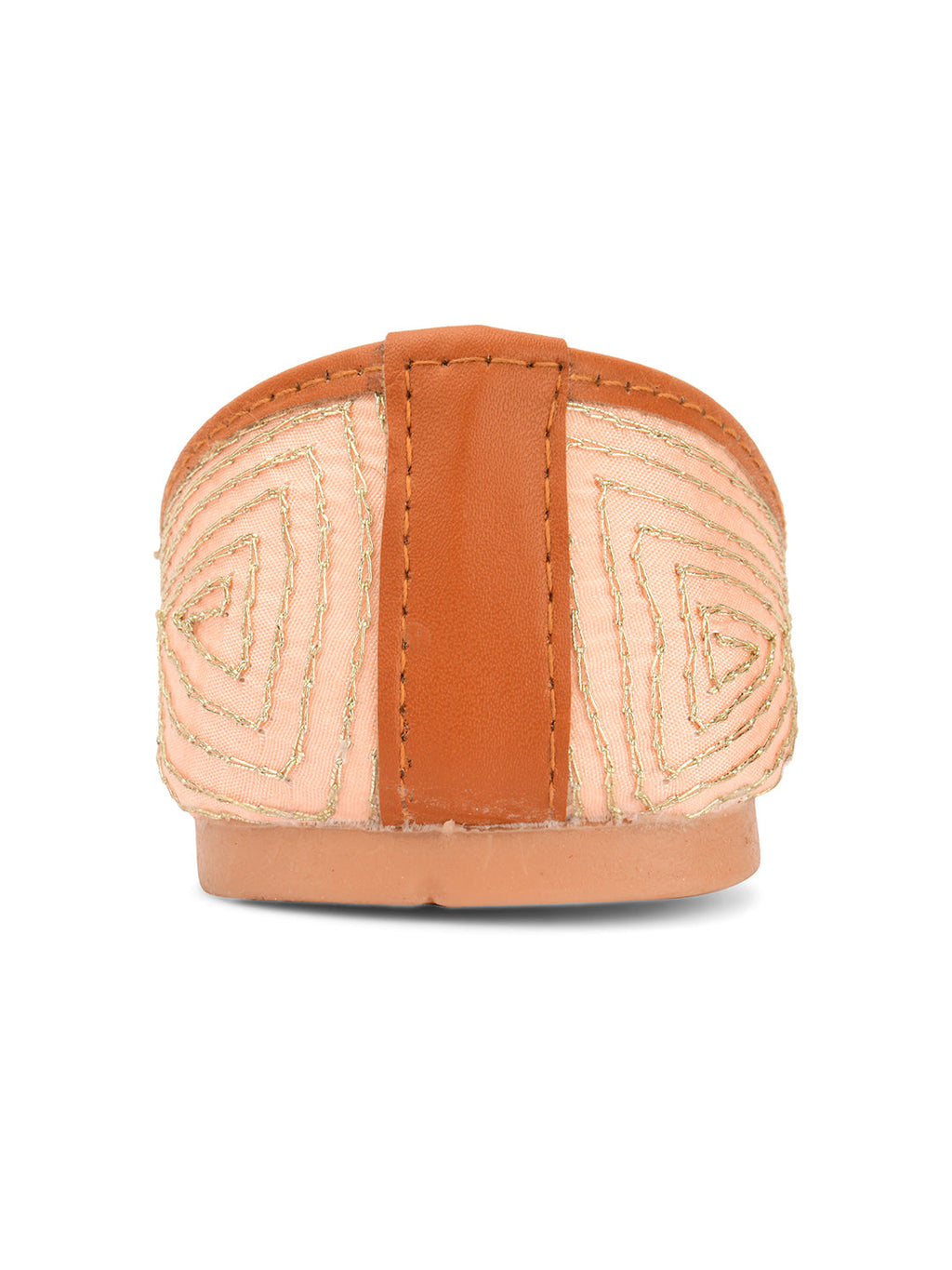 Desi Colour Women Indian Ethnic Footwear-Peach Pink Pearl Work | Grocsy