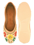 Desi Colour Women Indian Ethnic Footwear-Gold Multicolour | Grocsy