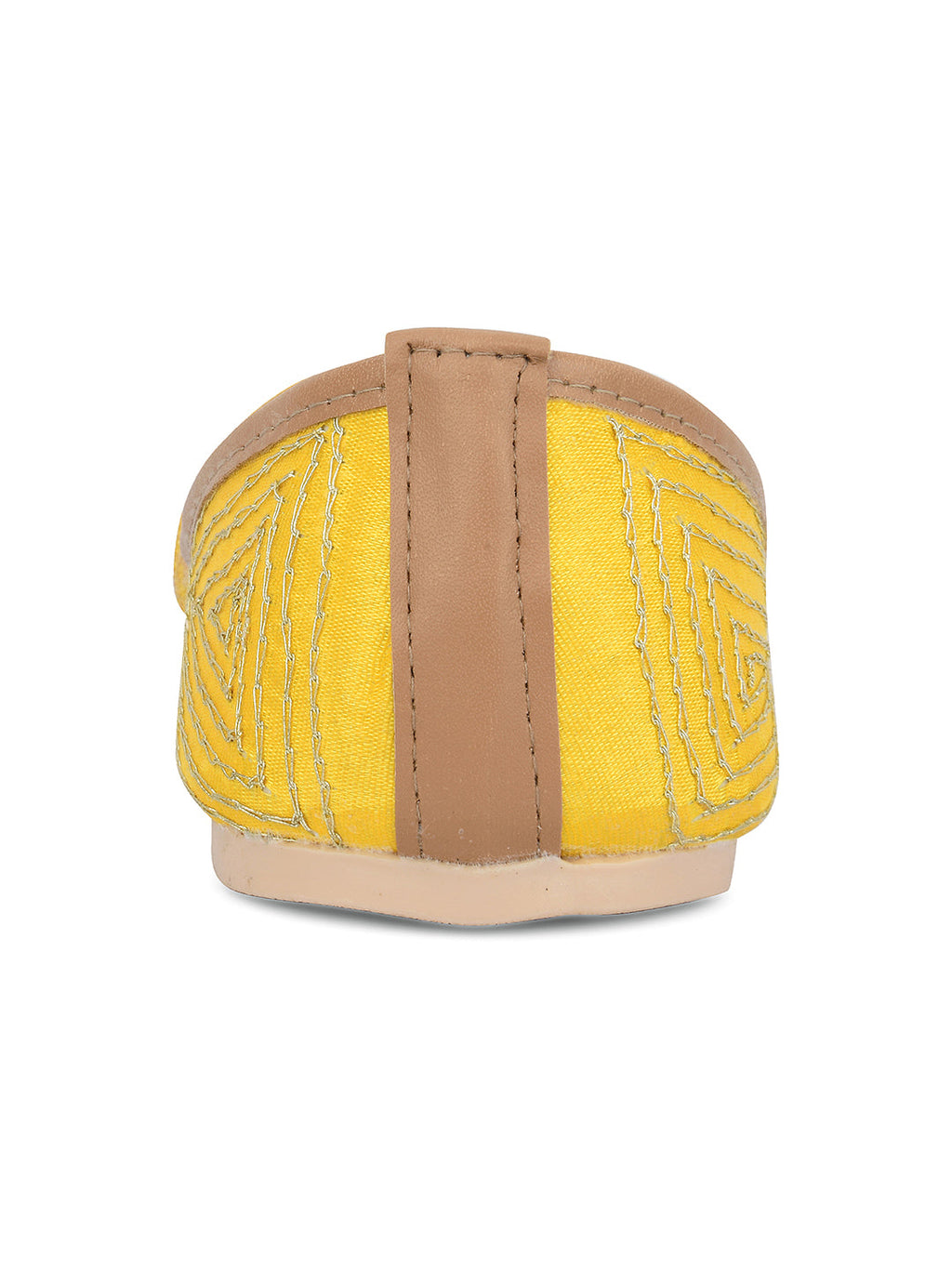 Desi Colour Women Indian Ethnic Footwear-Mirror Art- Yellow | Grocsy