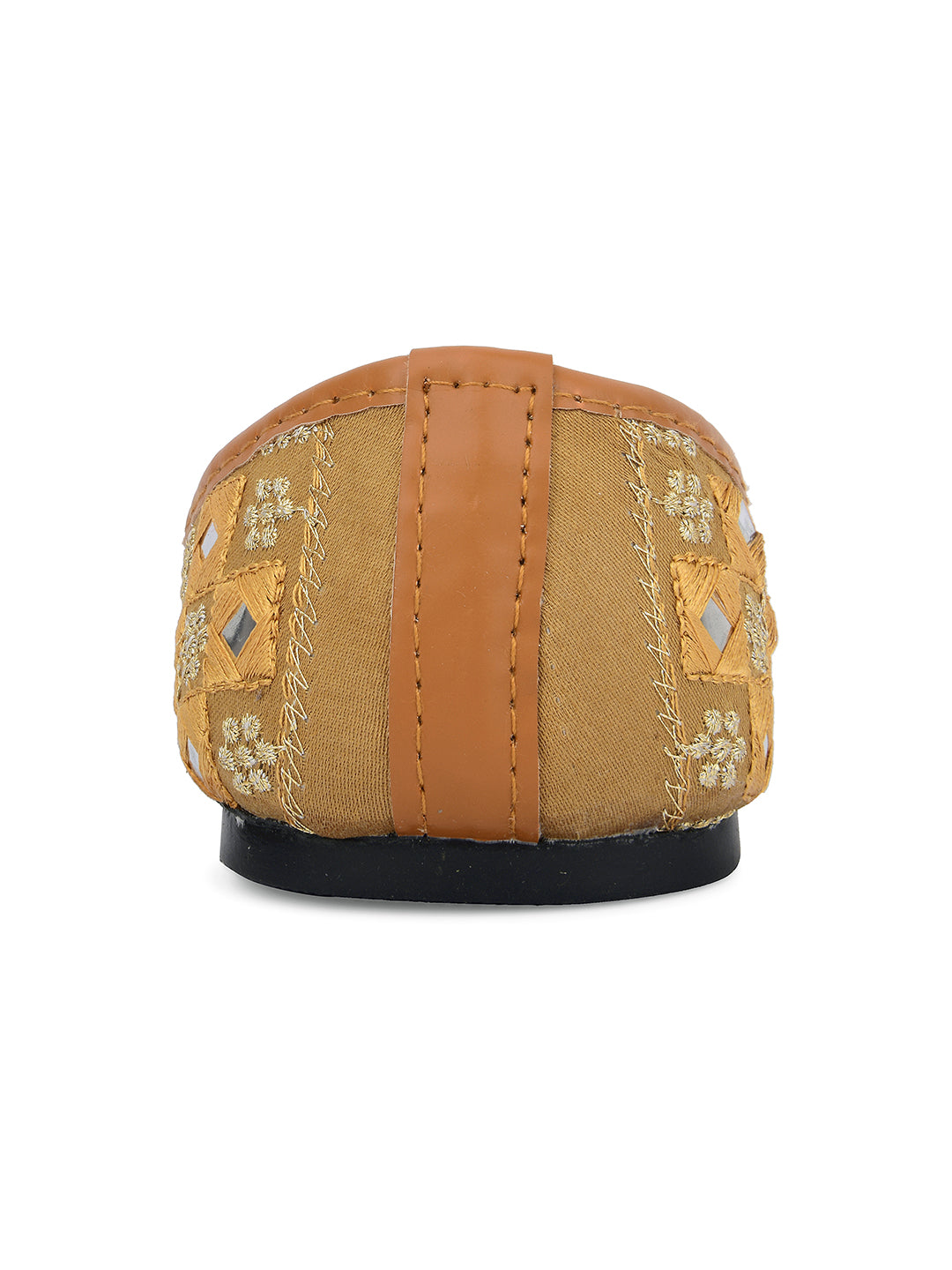Desi Colour Women Indian Ethnic Footwear-Mini Mirror Emb- Gold | Grocsy