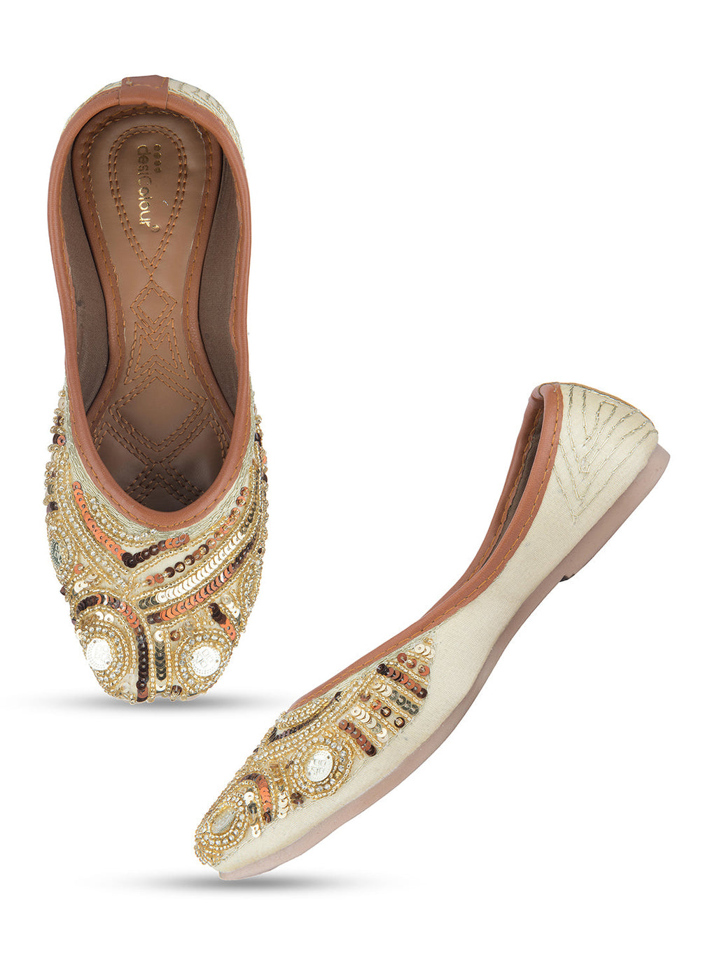 Desi Colour Women Indian Ethnic Footwear-Heavy Emb -2 | Grocsy