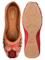 Desi Colour Women Indian Ethnic Footwear-Maroon Velvet Emb | Grocsy