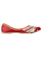Desi Colour Women Indian Ethnic Footwear-Maroon Coin | Grocsy