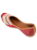 Desi Colour Women Indian Ethnic Footwear-Maroon Coin | Grocsy