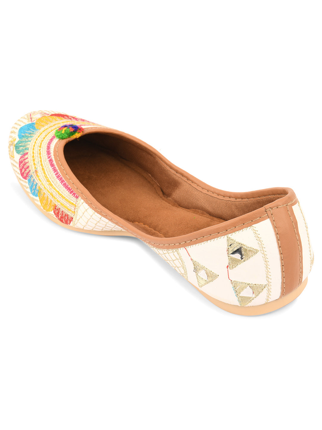 Desi Colour Women Indian Ethnic Footwear-Multi Flower | Grocsy