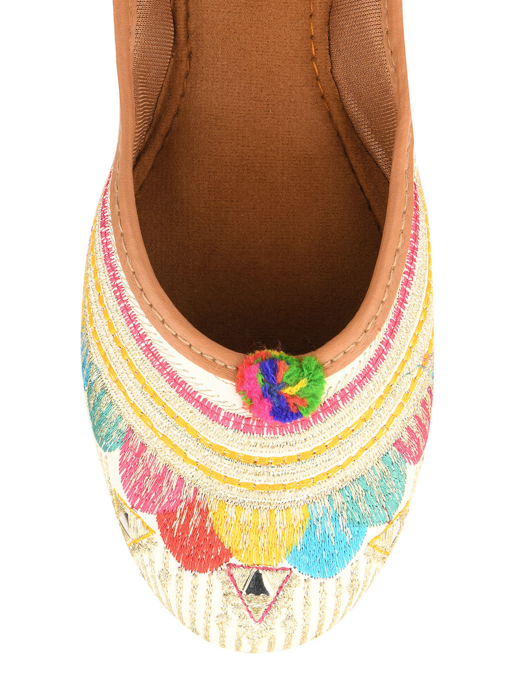 Desi Colour Women Indian Ethnic Footwear-Multi Flower | Grocsy