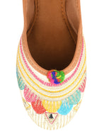 Desi Colour Women Indian Ethnic Footwear-Multi Flower | Grocsy