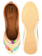 Desi Colour Women Indian Ethnic Footwear-Multi Flower | Grocsy