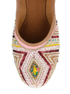 Desi Colour Women Indian Ethnic Footwear-Rhombus Pearl Emb | Grocsy