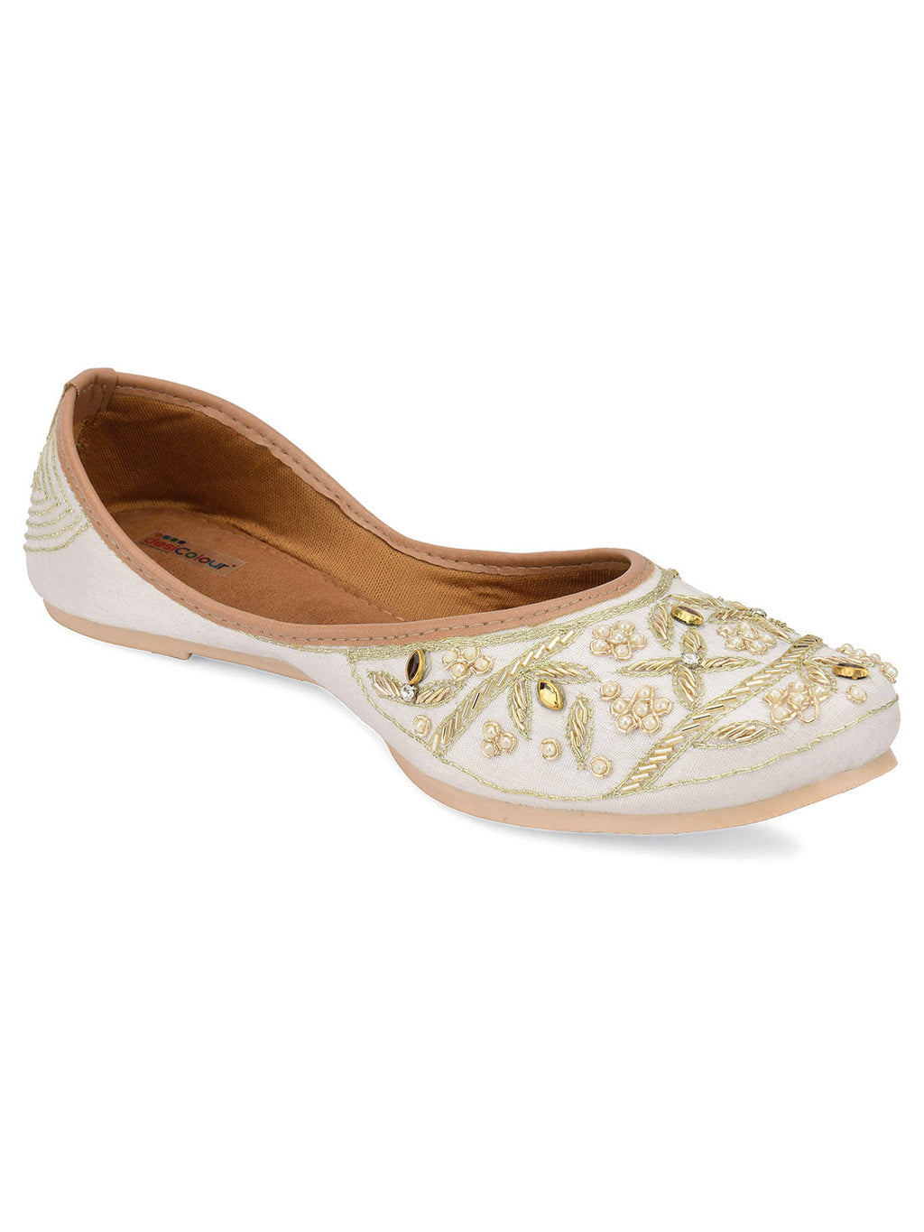 Desi Colour Women Indian Ethnic Footwear-Pearl Dabka | Grocsy