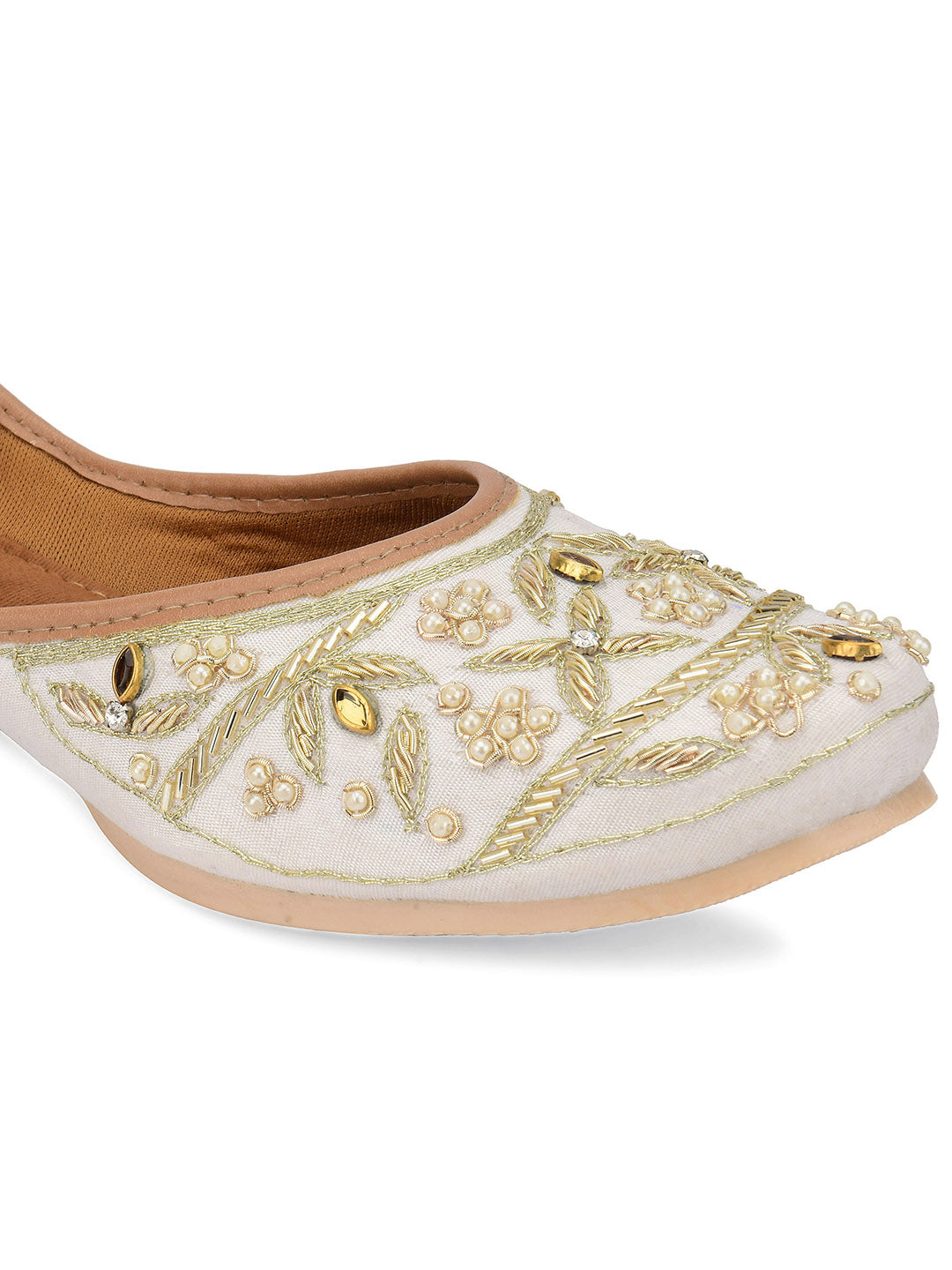 Desi Colour Women Indian Ethnic Footwear-Pearl Dabka | Grocsy