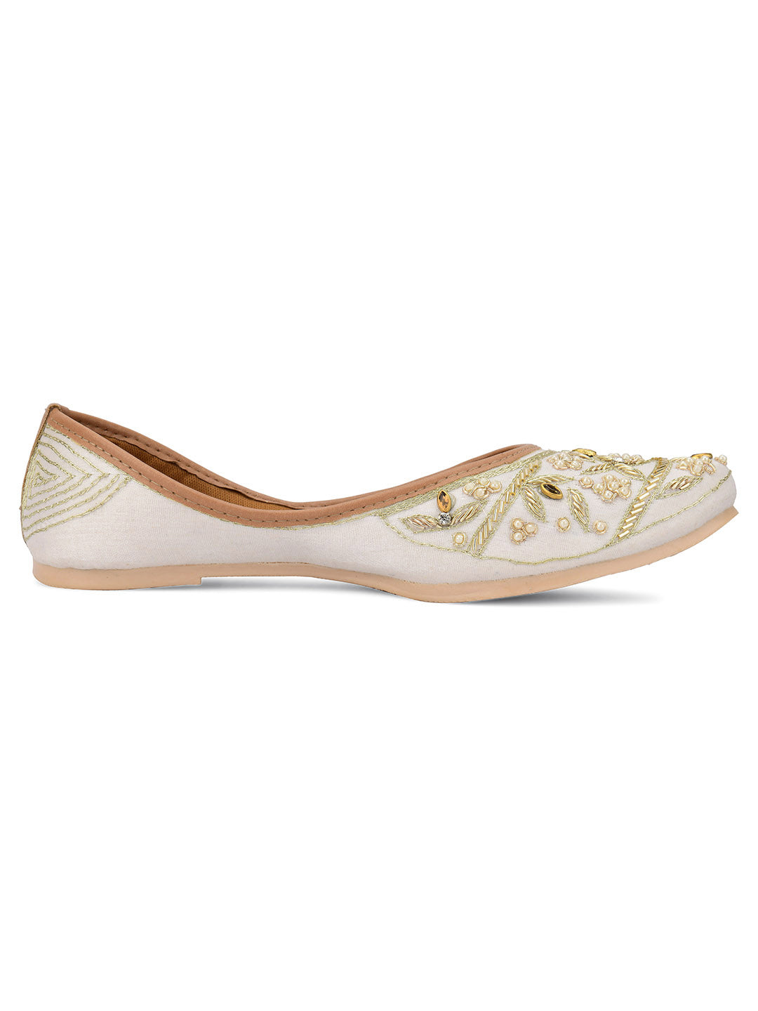 Desi Colour Women Indian Ethnic Footwear-Pearl Dabka | Grocsy