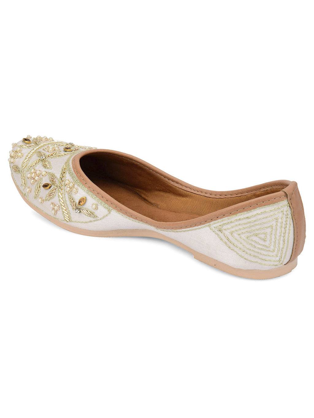 Desi Colour Women Indian Ethnic Footwear-Pearl Dabka | Grocsy