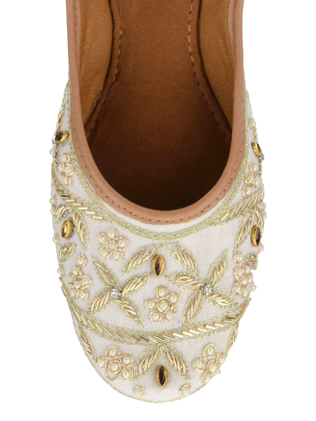 Desi Colour Women Indian Ethnic Footwear-Pearl Dabka | Grocsy