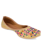 Desi Colour Women Indian Ethnic Footwear-Gold Multi | Grocsy