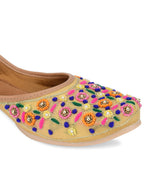 Desi Colour Women Indian Ethnic Footwear-Gold Multi | Grocsy