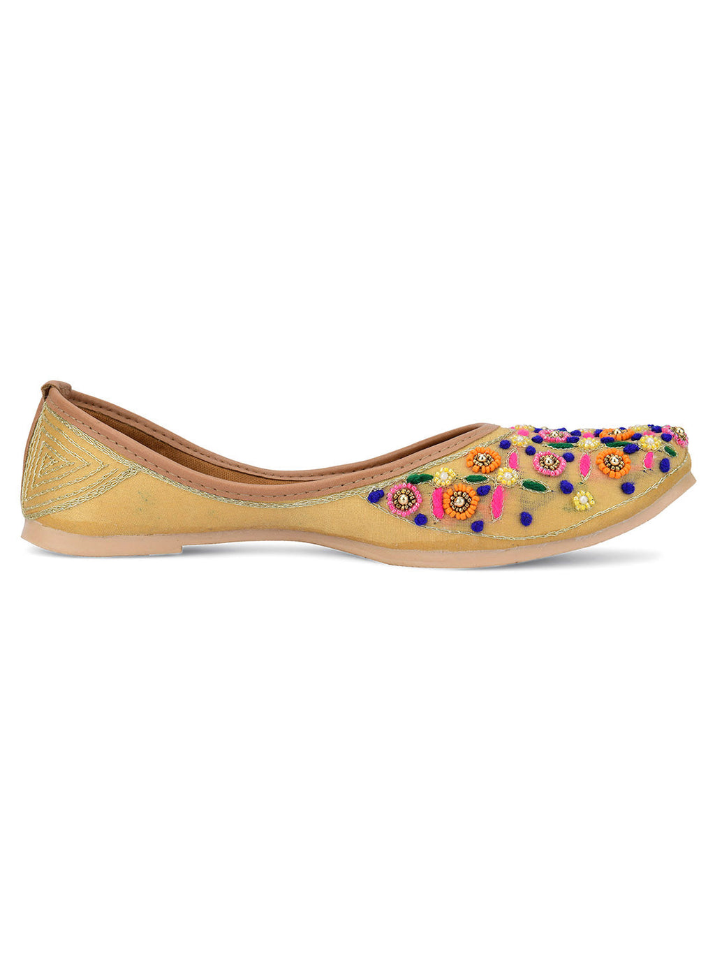 Desi Colour Women Indian Ethnic Footwear-Gold Multi | Grocsy