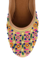 Desi Colour Women Indian Ethnic Footwear-Gold Multi | Grocsy