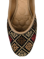Desi Colour Women Indian Ethnic Footwear-Black Thread Work 2 | Grocsy