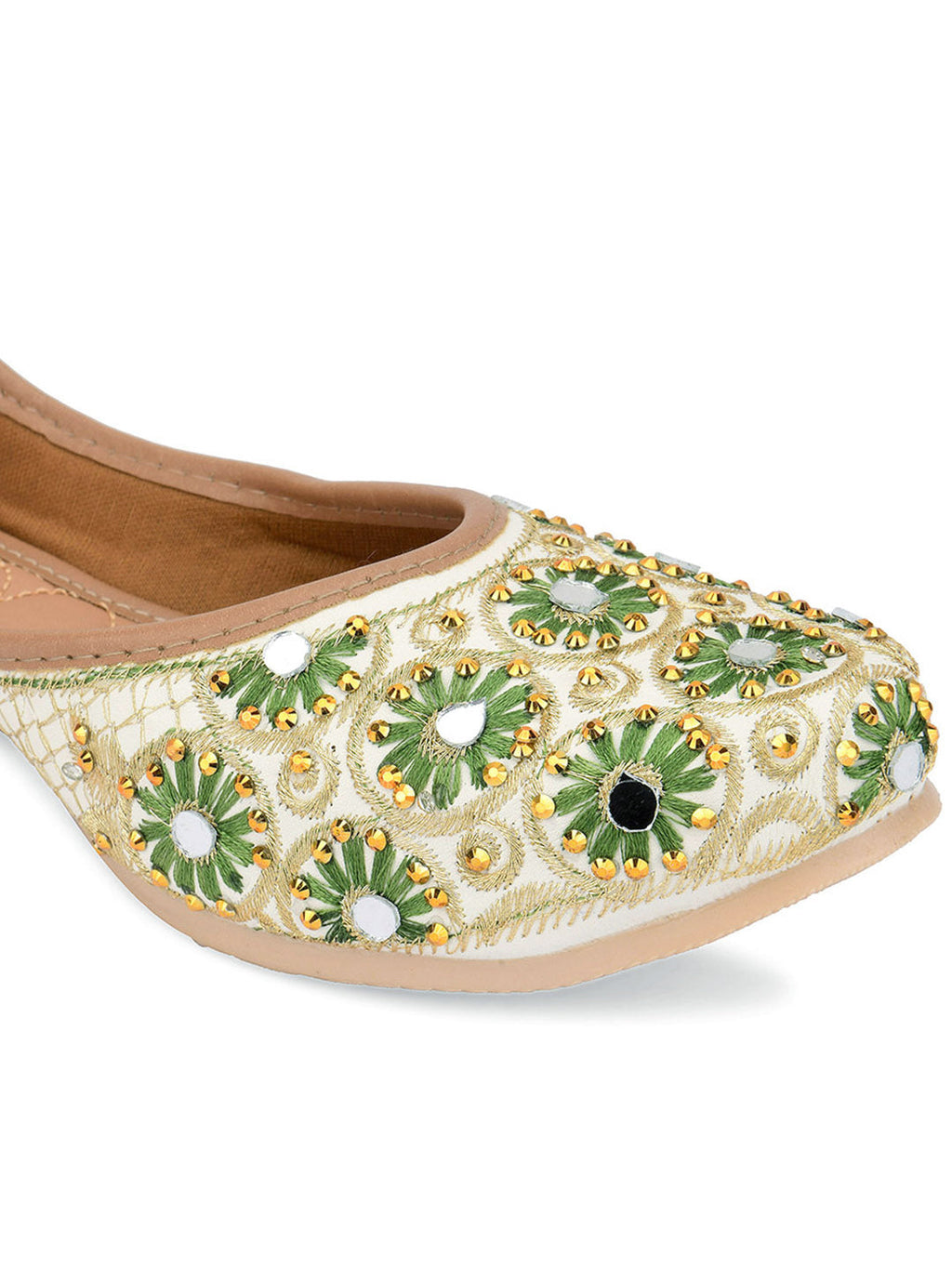 Desi Colour Women Indian Ethnic Footwear-Mini Dabka-Mirror Jarkan 4 | Grocsy