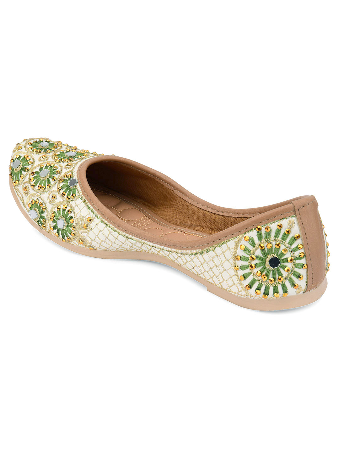 Desi Colour Women Indian Ethnic Footwear-Mini Dabka-Mirror Jarkan 4 | Grocsy