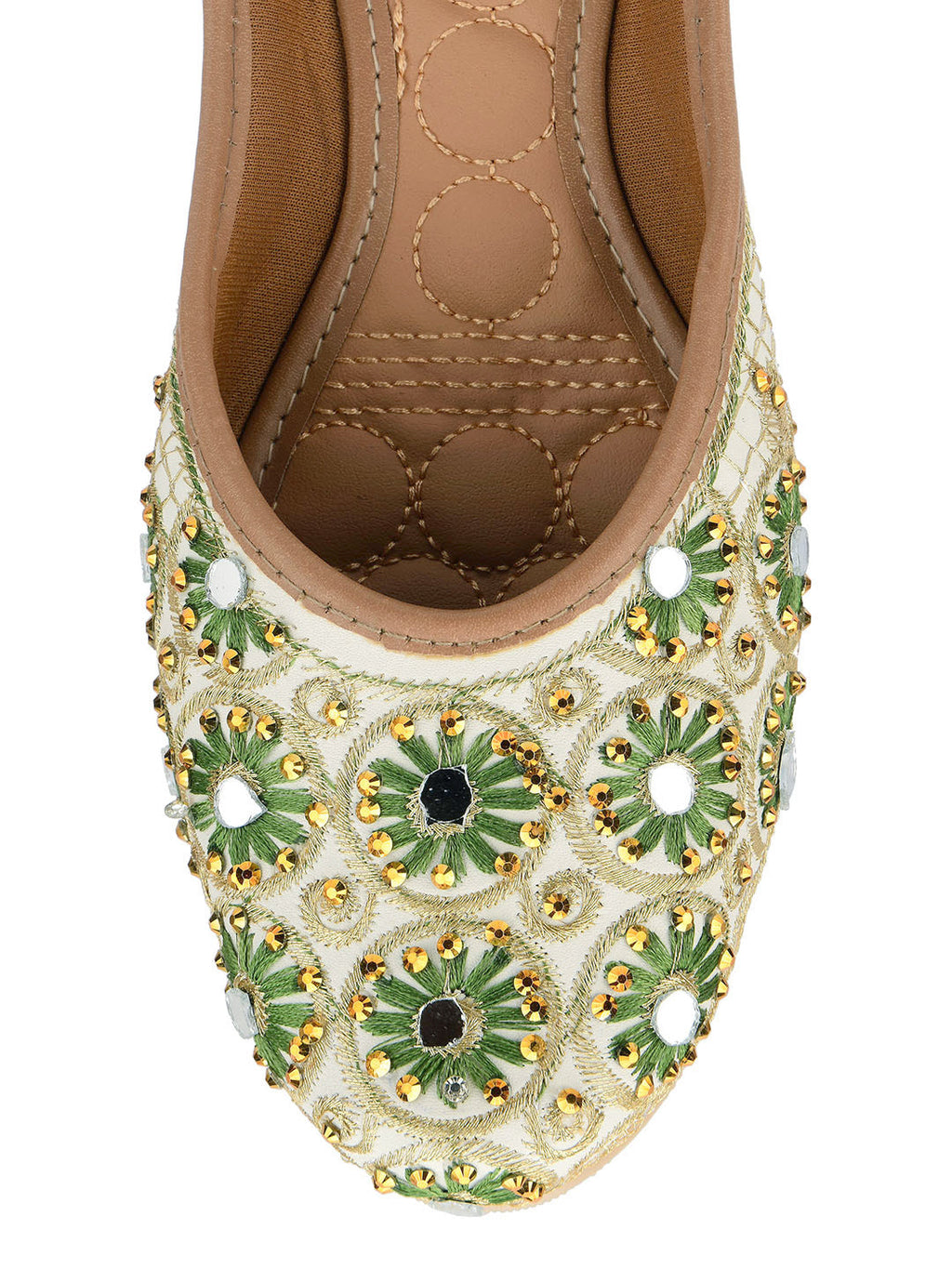 Desi Colour Women Indian Ethnic Footwear-Mini Dabka-Mirror Jarkan 4 | Grocsy