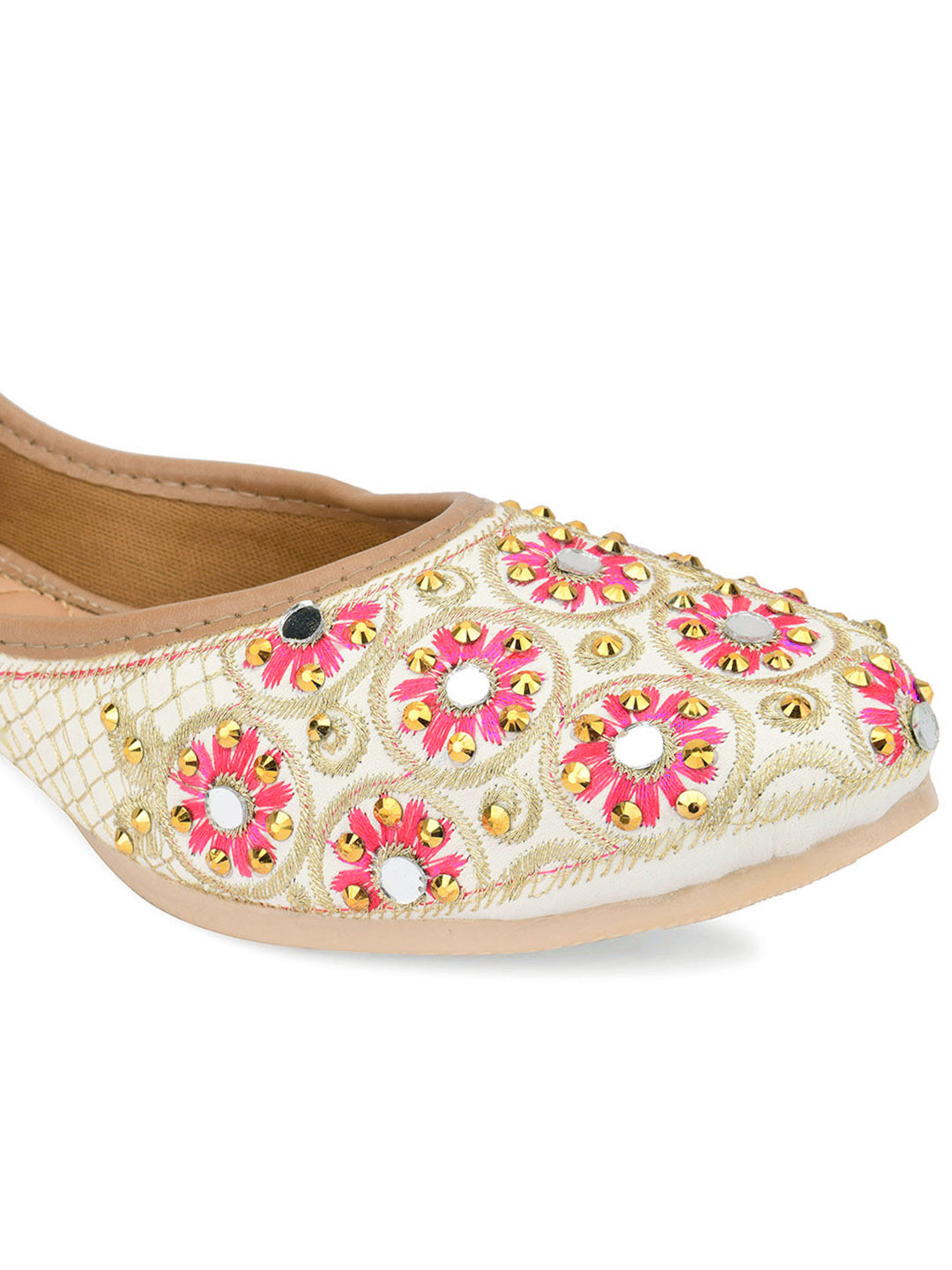 Desi Colour Women Indian Ethnic Footwear-Mini Dabka-Mirror Jarkan 5 | Grocsy
