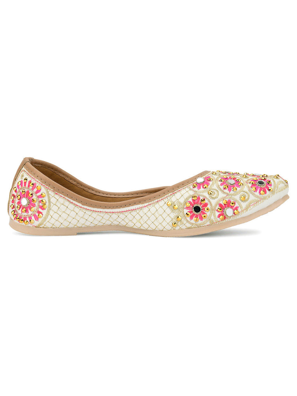 Desi Colour Women Indian Ethnic Footwear-Mini Dabka-Mirror Jarkan 5 | Grocsy