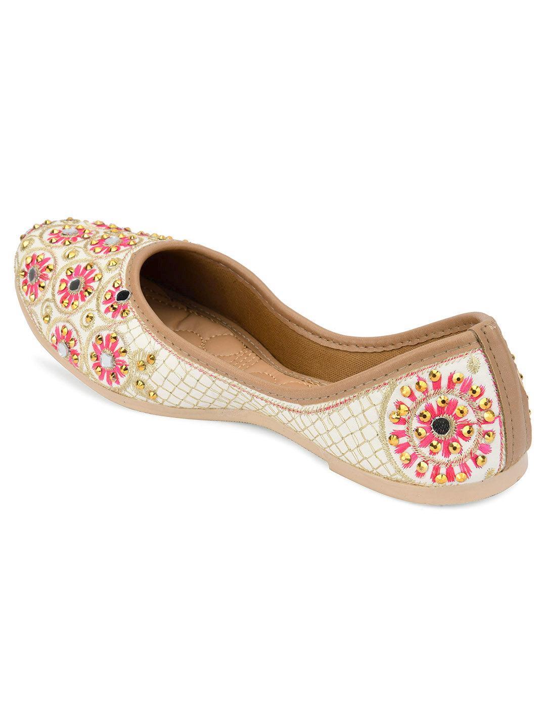 Desi Colour Women Indian Ethnic Footwear-Mini Dabka-Mirror Jarkan 5 | Grocsy
