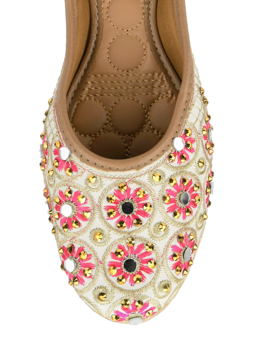 Desi Colour Women Indian Ethnic Footwear-Mini Dabka-Mirror Jarkan 5 | Grocsy