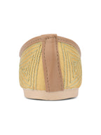 Desi Colour Women Indian Ethnic Footwear-Gold Firoji Emb | Grocsy