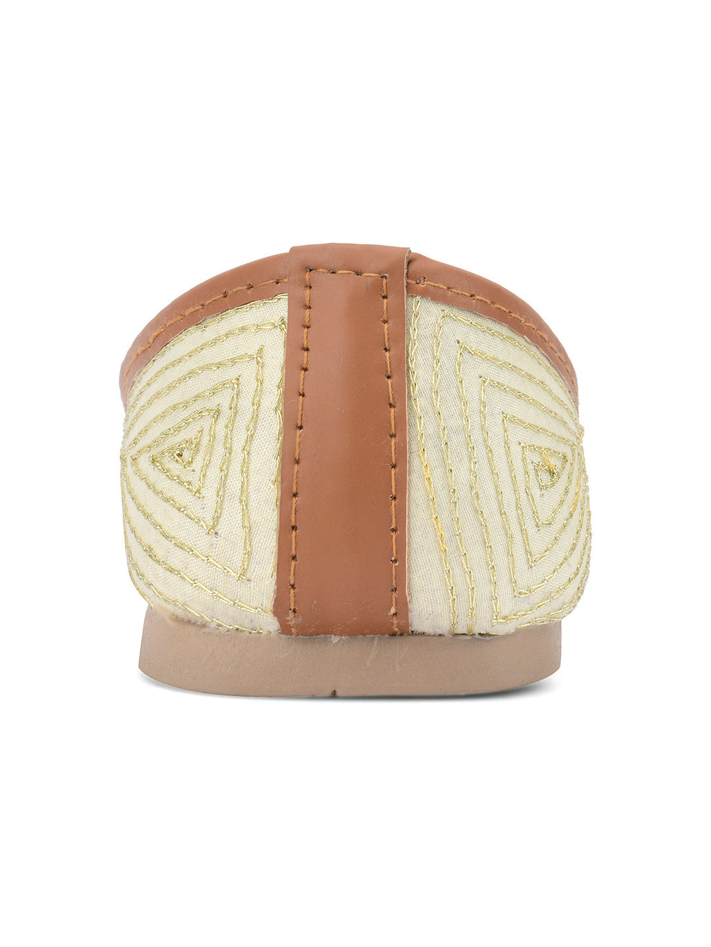 Desi Colour Women Indian Ethnic Footwear-Dabka Off White | Grocsy