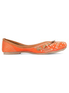 Desi Colour Women Indian Ethnic Footwear-Orange Copper Drop | Grocsy