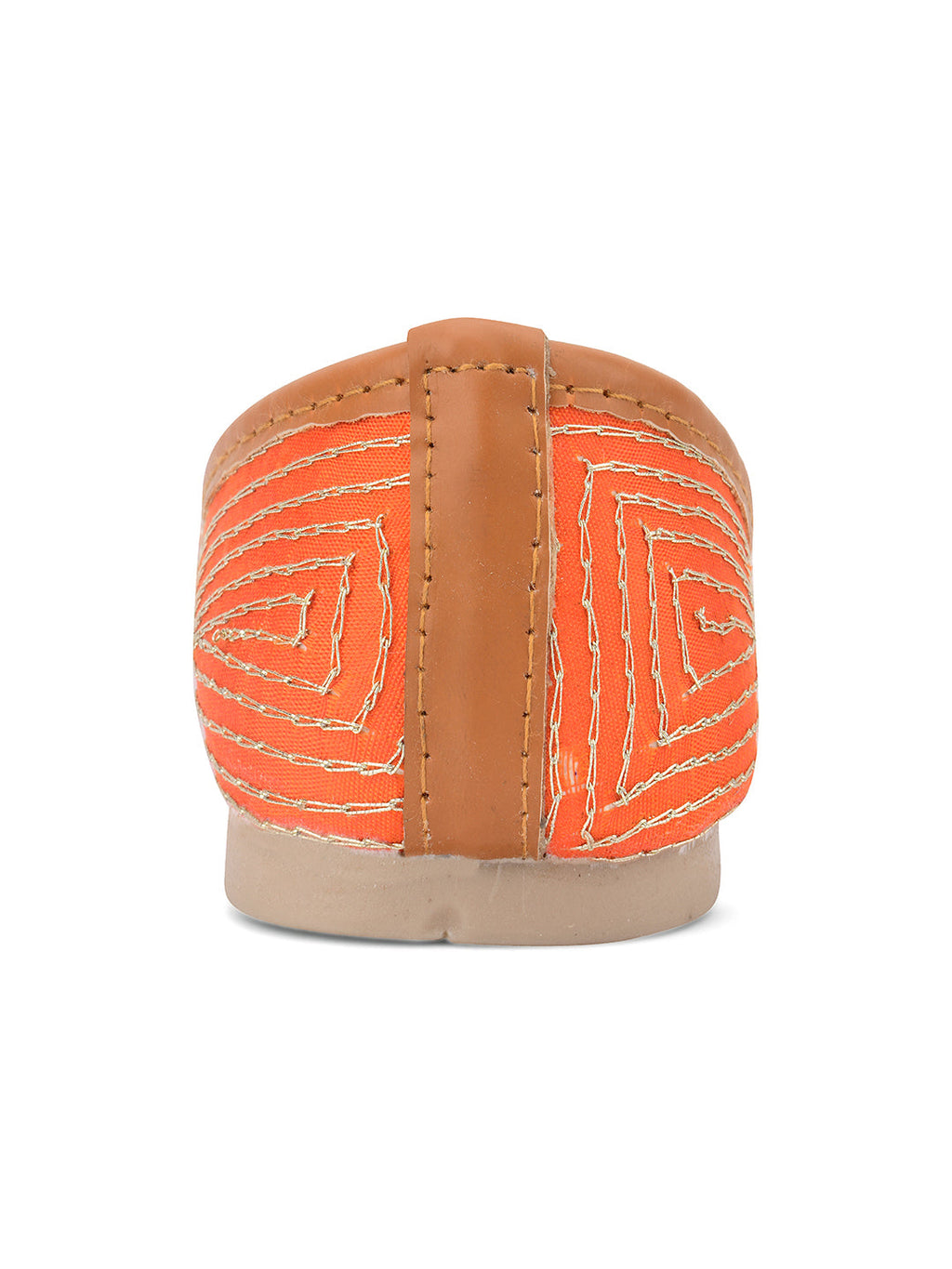 Desi Colour Women Indian Ethnic Footwear-Orange Copper Drop | Grocsy