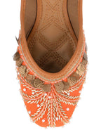 Desi Colour Women Indian Ethnic Footwear-Orange Copper Drop | Grocsy