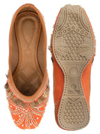 Desi Colour Women Indian Ethnic Footwear-Orange Copper Drop | Grocsy