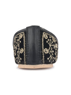 Desi Colour Women Indian Ethnic Footwear-Cushioned Black Heavy Emb | Grocsy