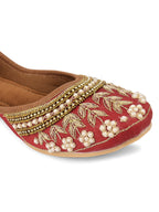 Desi Colour Women Indian Ethnic Footwear-Party Collection - Red | Grocsy