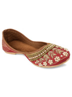 Desi Colour Women Indian Ethnic Footwear-Party Collection - Red | Grocsy