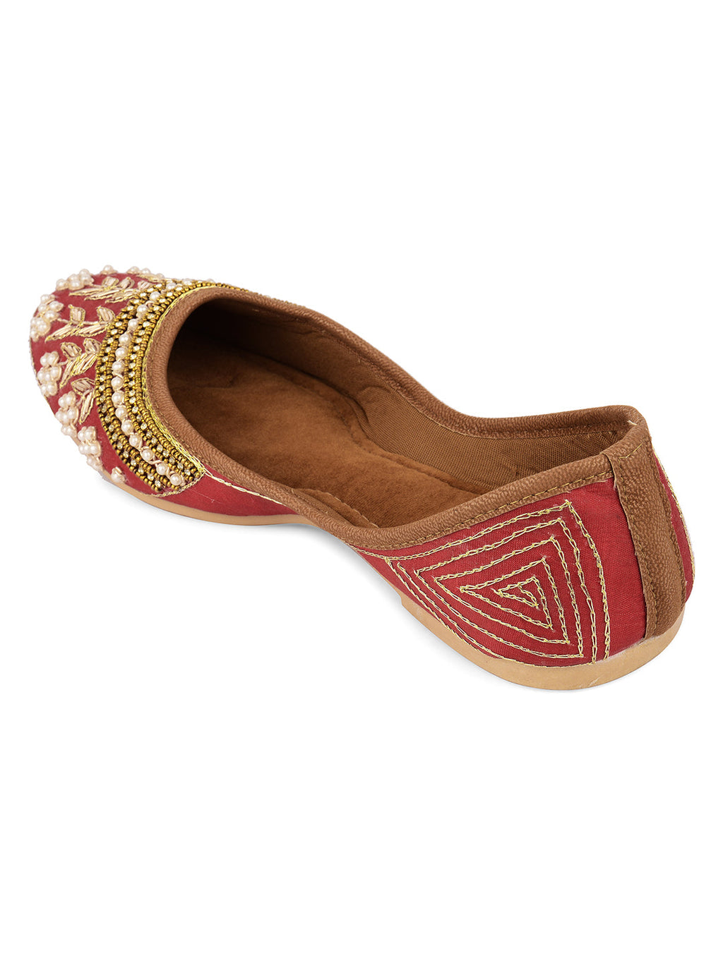 Desi Colour Women Indian Ethnic Footwear-Party Collection - Red | Grocsy
