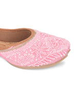 Desi Colour Women Indian Ethnic Footwear-Baby Pink Pearl | Grocsy