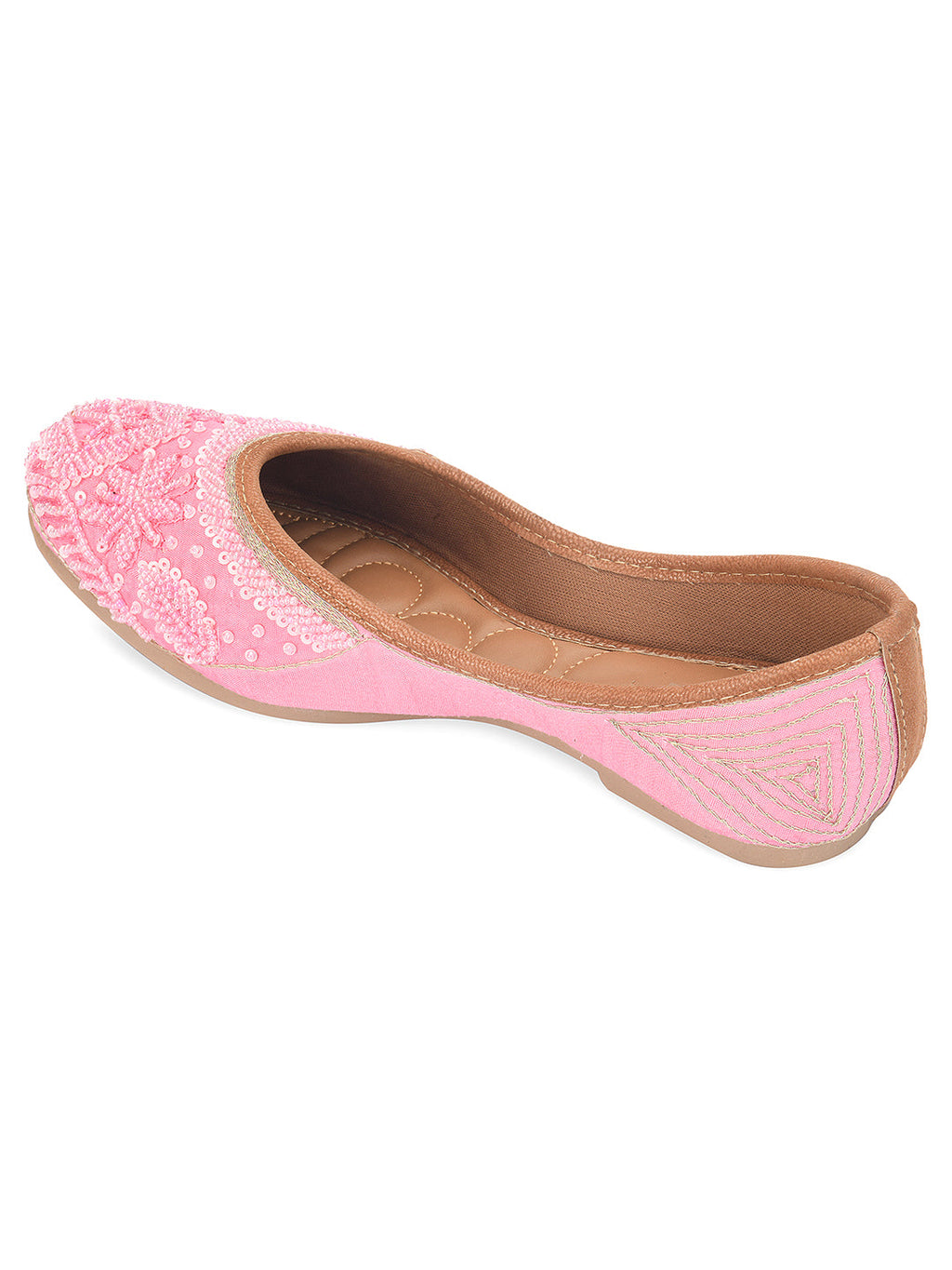 Desi Colour Women Indian Ethnic Footwear-Baby Pink Pearl | Grocsy