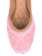 Desi Colour Women Indian Ethnic Footwear-Baby Pink Pearl | Grocsy