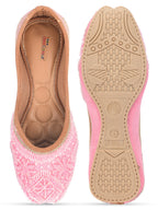 Desi Colour Women Indian Ethnic Footwear-Baby Pink Pearl | Grocsy