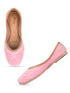 Desi Colour Women Indian Ethnic Footwear-Baby Pink Pearl | Grocsy
